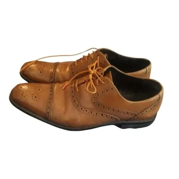 Johnston &amp; Murphy Conard Men's Tan Leather Wingtip Size 9.5