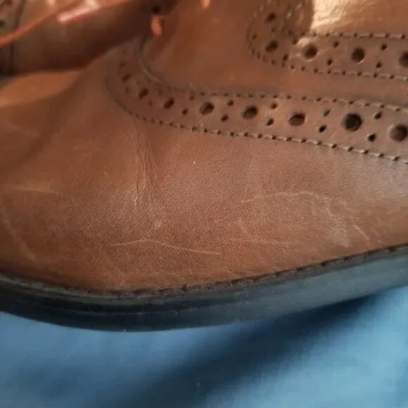 Johnston &amp; Murphy Conard Men's Tan Leather Wingtip Size 9.5