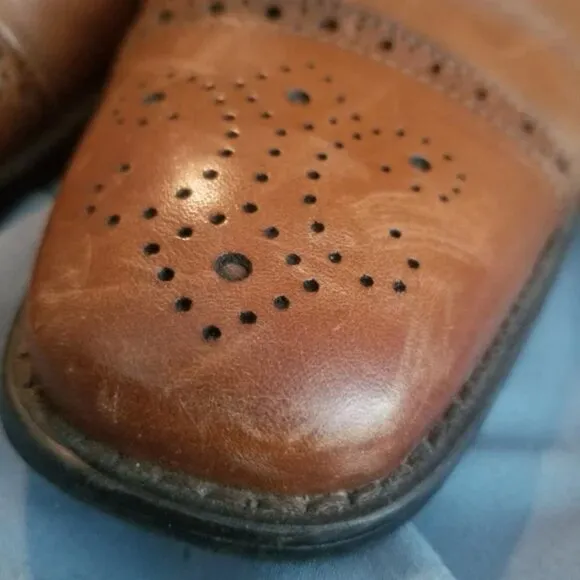 Johnston &amp; Murphy Conard Men's Tan Leather Wingtip Size 9.5
