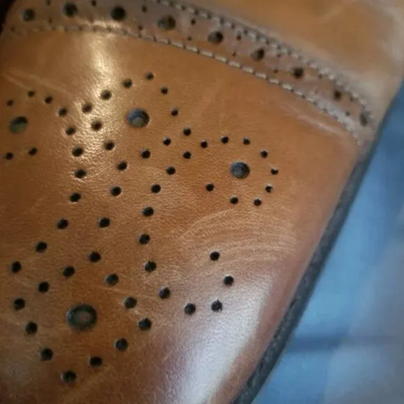 Johnston &amp; Murphy Conard Men's Tan Leather Wingtip Size 9.5