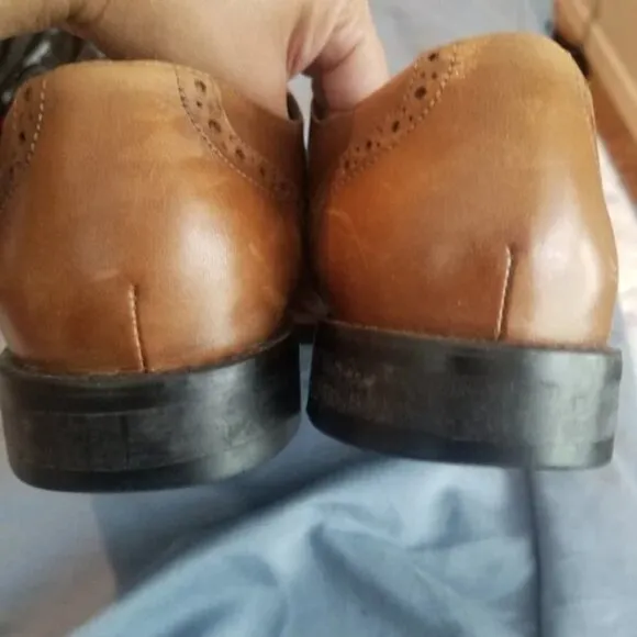 Johnston &amp; Murphy Conard Men's Tan Leather Wingtip Size 9.5