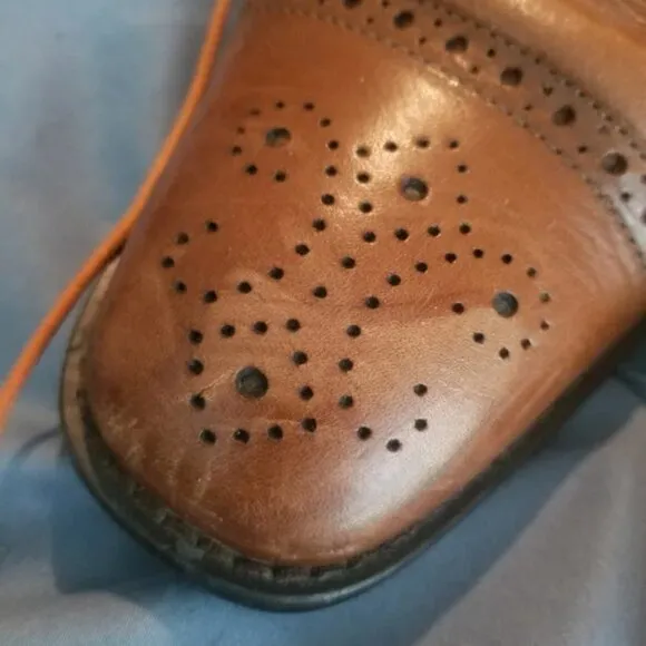 Johnston &amp; Murphy Conard Men's Tan Leather Wingtip Size 9.5