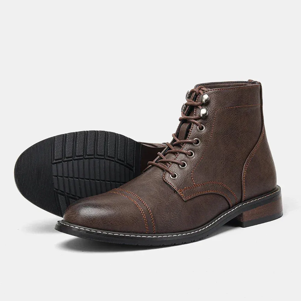 Keith | Vintage Derby boots with toe cap
