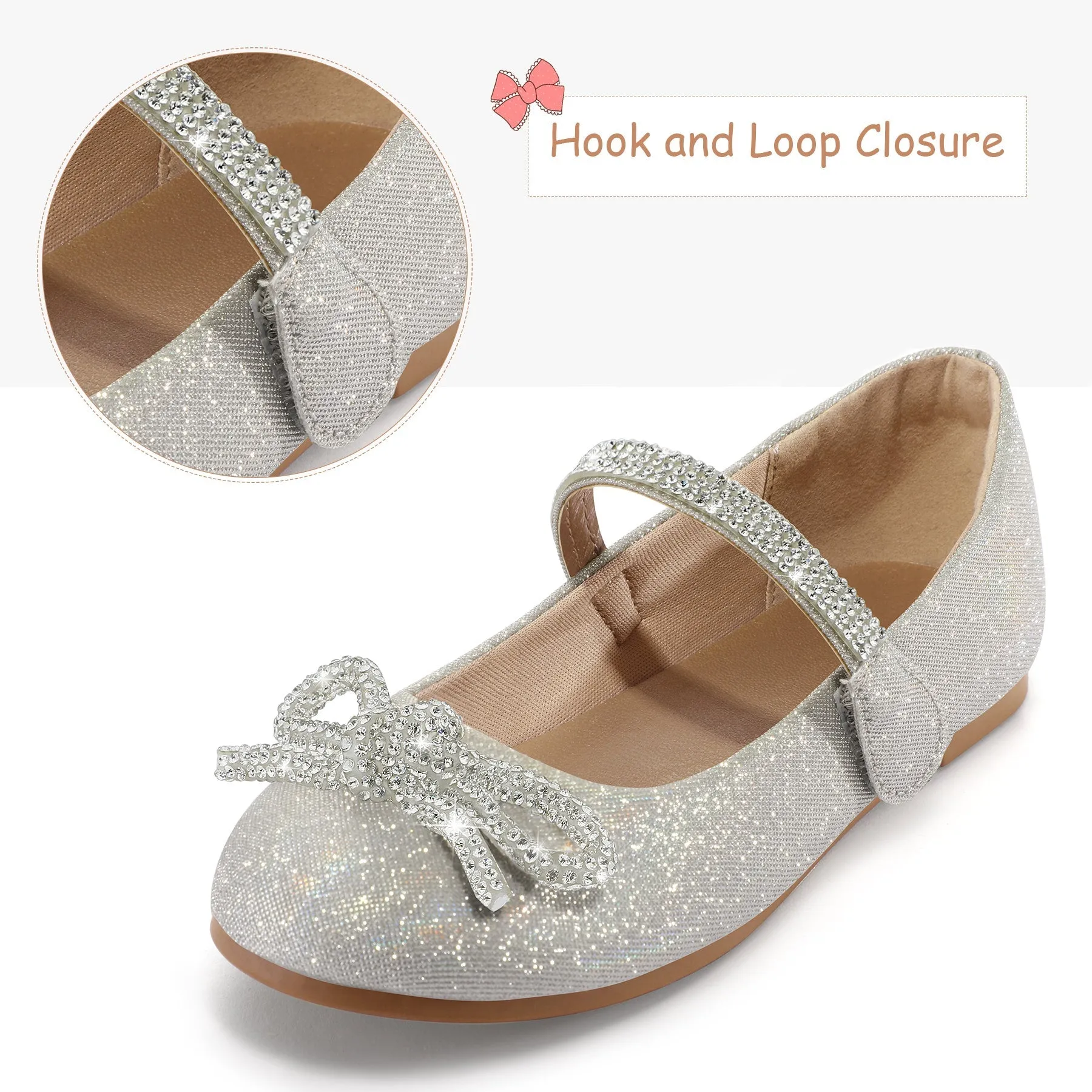 Kids Dress Shoes-Black Mary Janes with Diamond Bow