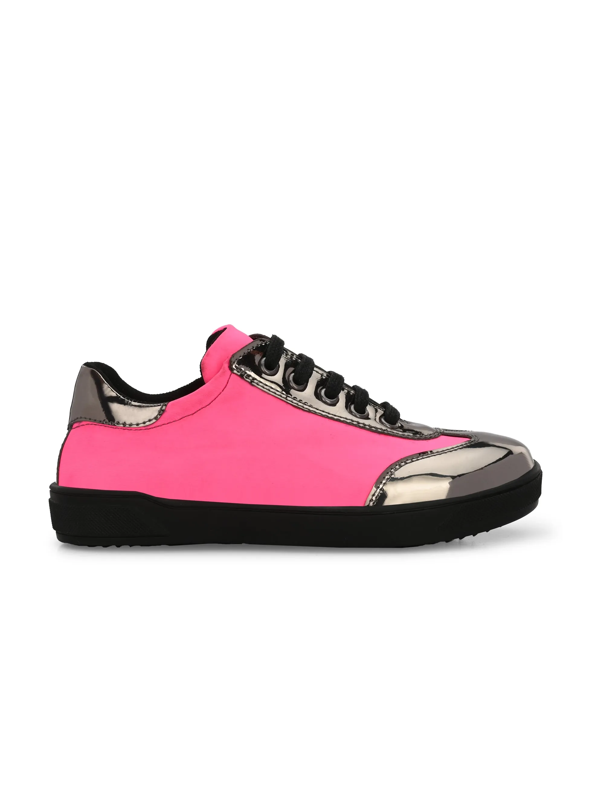 Kid's Vegan Leather Patent Lycra Shoes For Girls