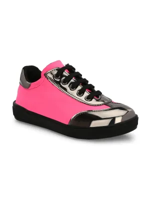 Kid's Vegan Leather Patent Lycra Shoes For Girls