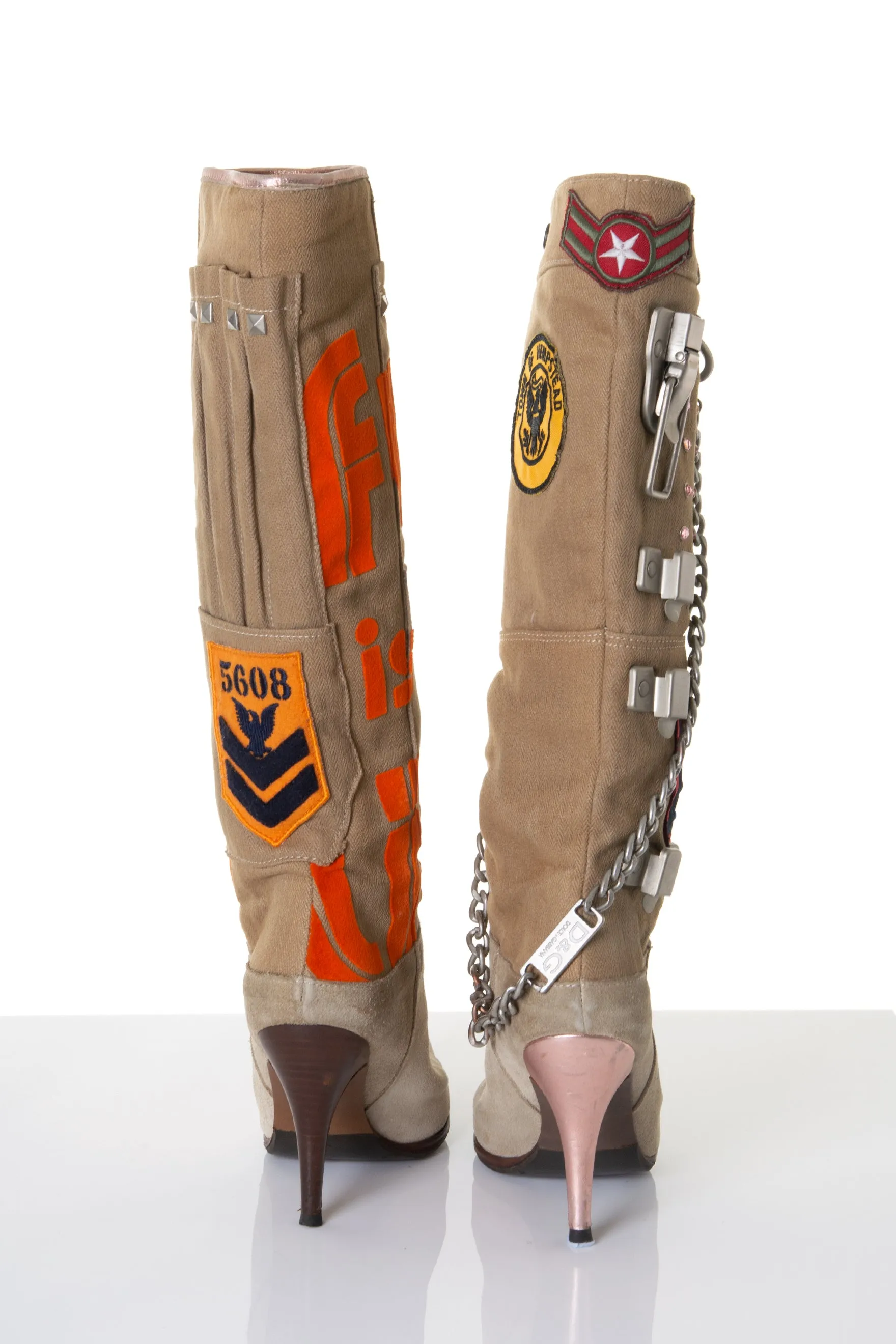 Knee High Studded Boots 37