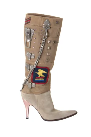 Knee High Studded Boots 37