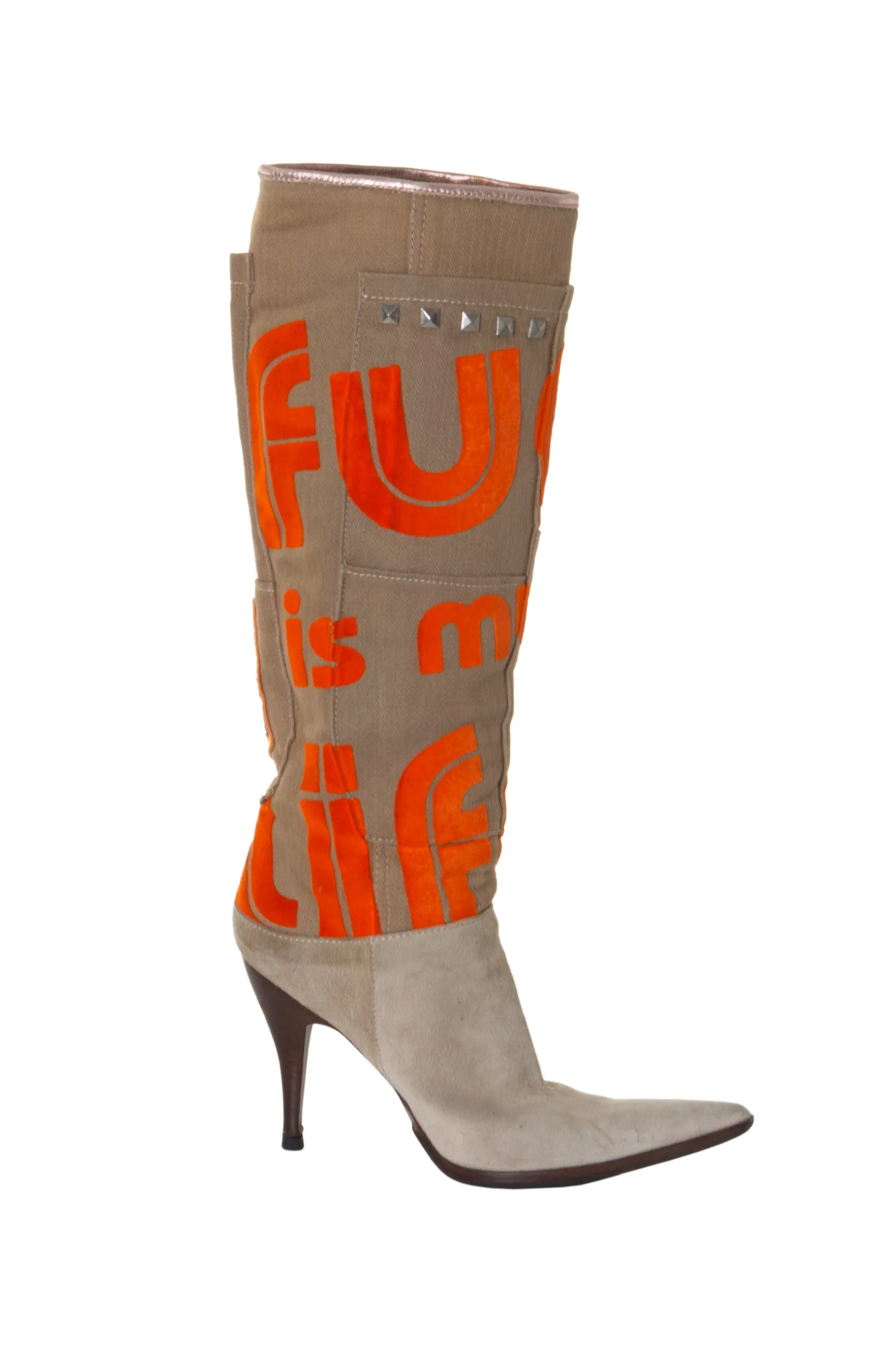 Knee High Studded Boots 37
