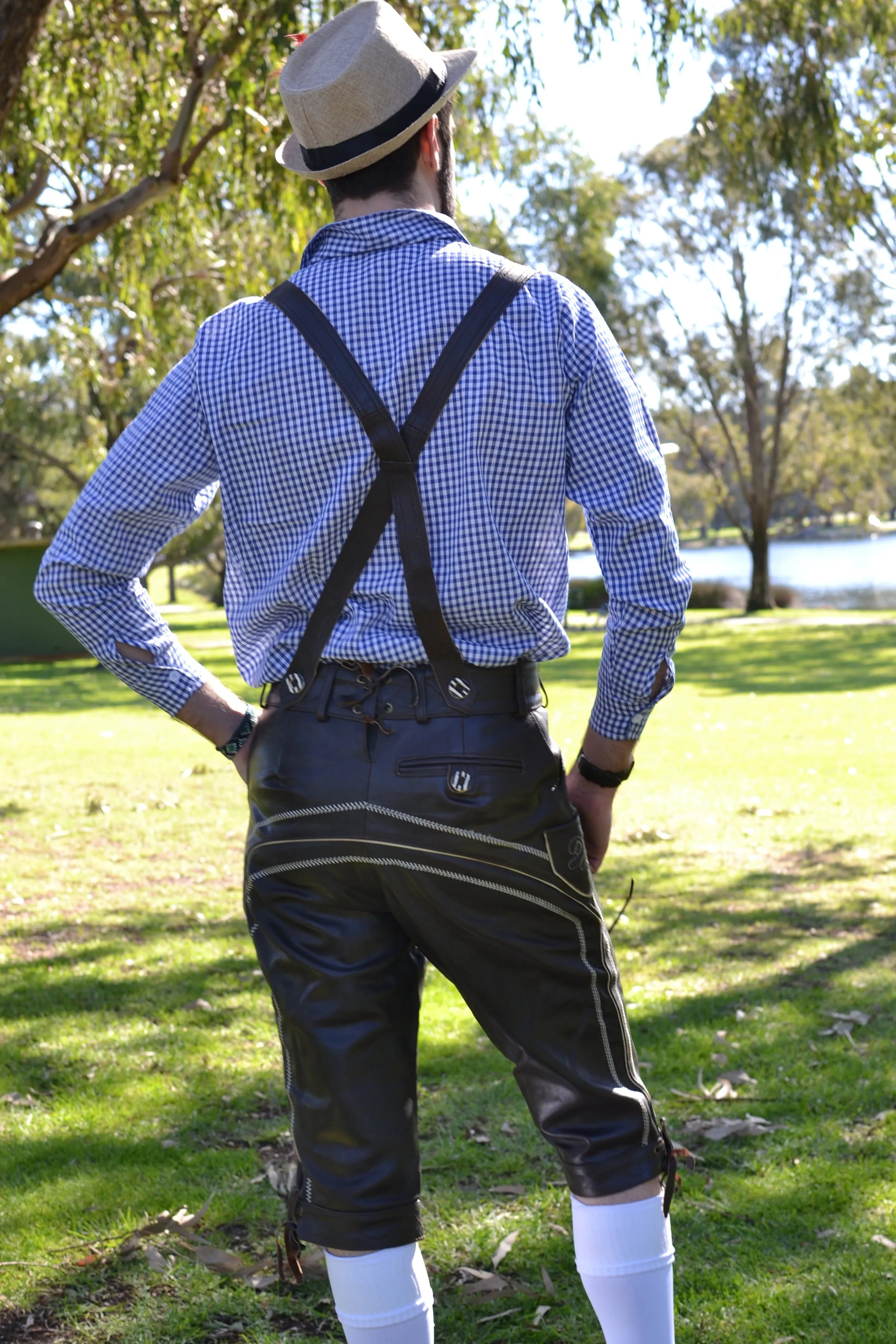 Long Authentic Leather German Lederhosen