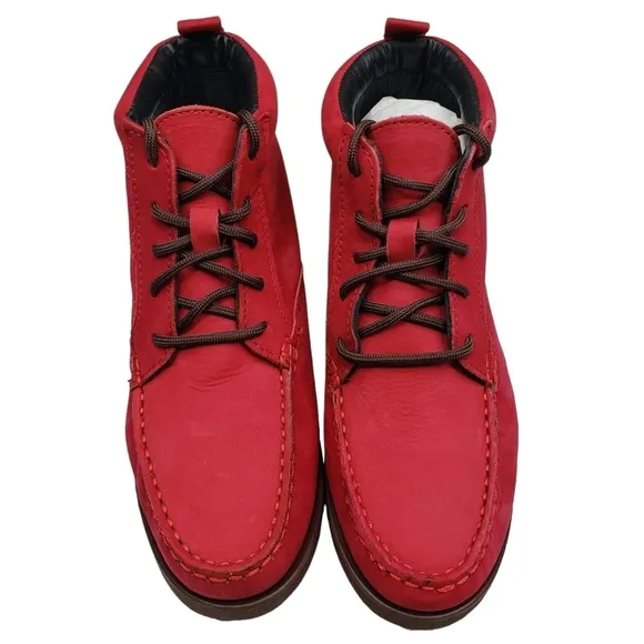 Marc Joseph | NIB Gramercy Red Nubuck Leather Preppy High Top Booties Boy's 3