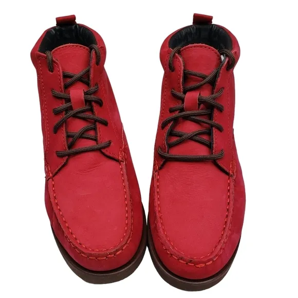 Marc Joseph | NIB Gramercy Red Nubuck Leather Preppy High Top Booties Boy's 3