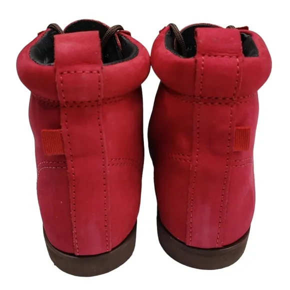 Marc Joseph | NIB Gramercy Red Nubuck Leather Preppy High Top Booties Boy's 3