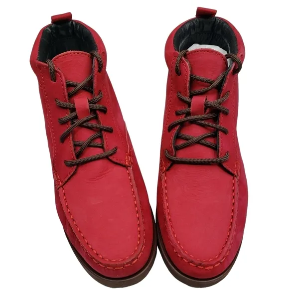 Marc Joseph | NIB Gramercy Red Nubuck Leather Preppy High Top Booties Boy's 3