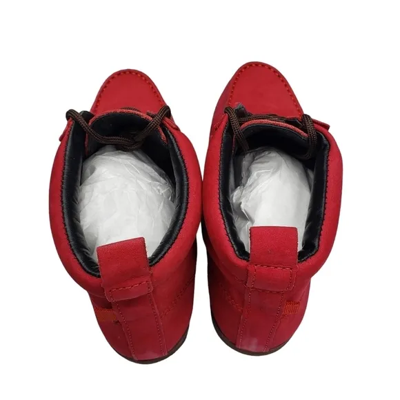 Marc Joseph | NIB Gramercy Red Nubuck Leather Preppy High Top Booties Boy's 3