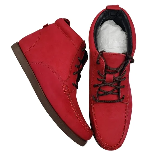 Marc Joseph | NIB Gramercy Red Nubuck Leather Preppy High Top Booties Boy's 3
