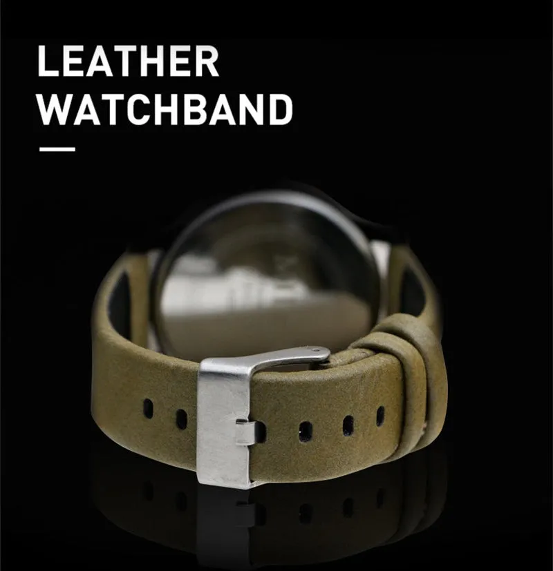 Mathematical Leather Quartz Watch