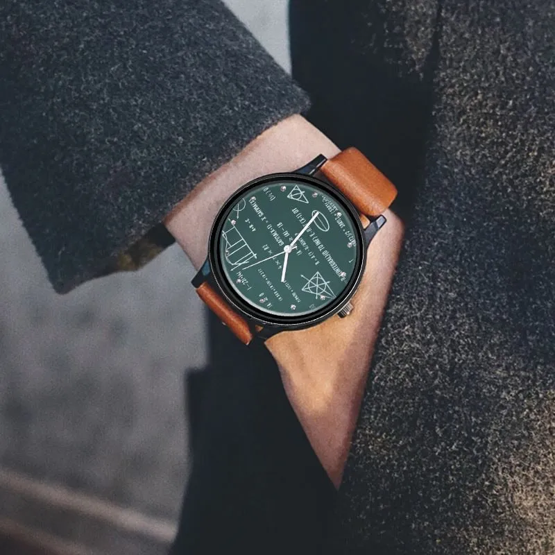 Mathematical Leather Quartz Watch