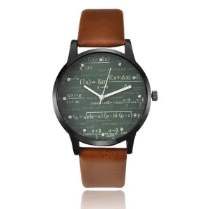 Mathematical Leather Quartz Watch