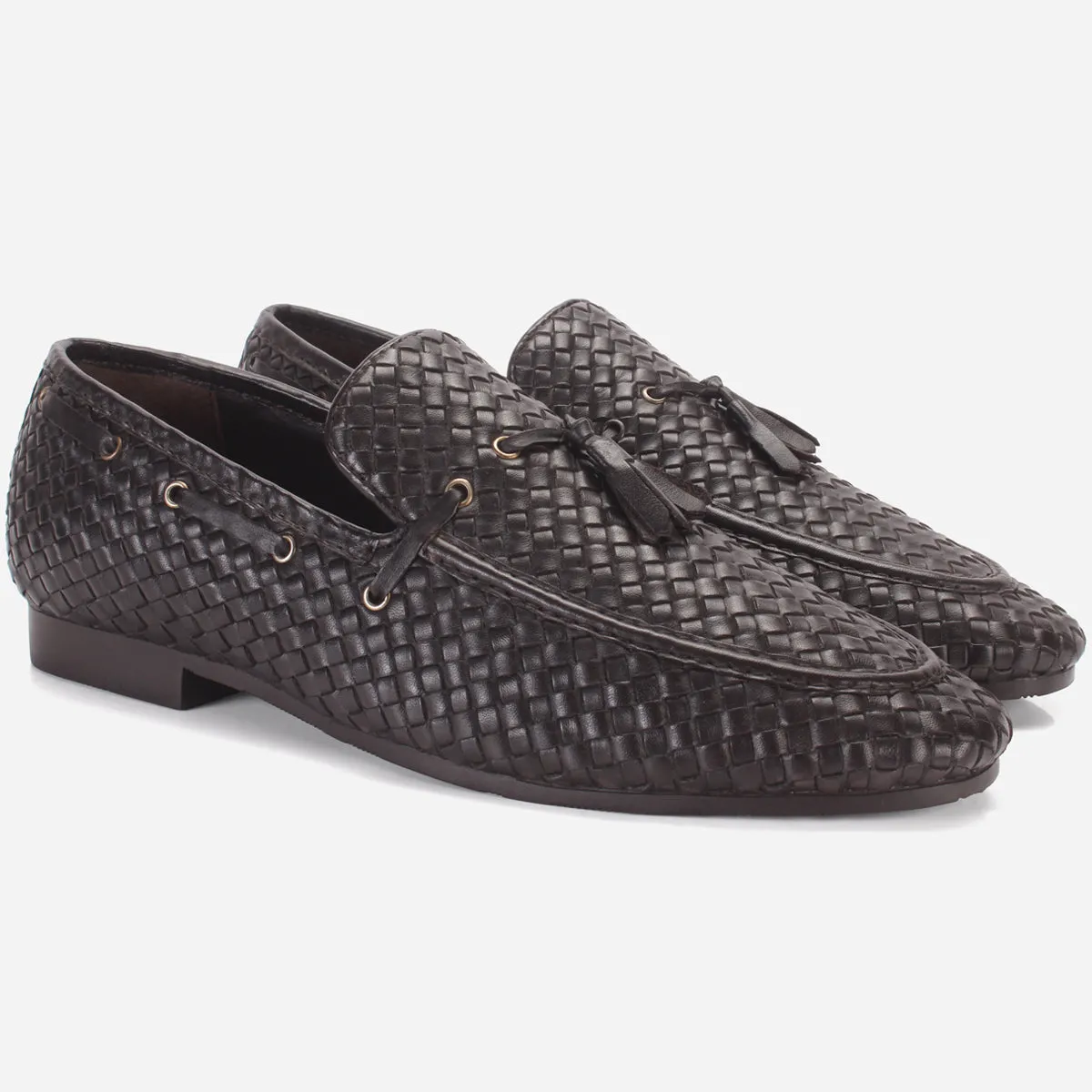Men "SUAXE" Leather Trim Detailing Dress Slip-On Oxfords