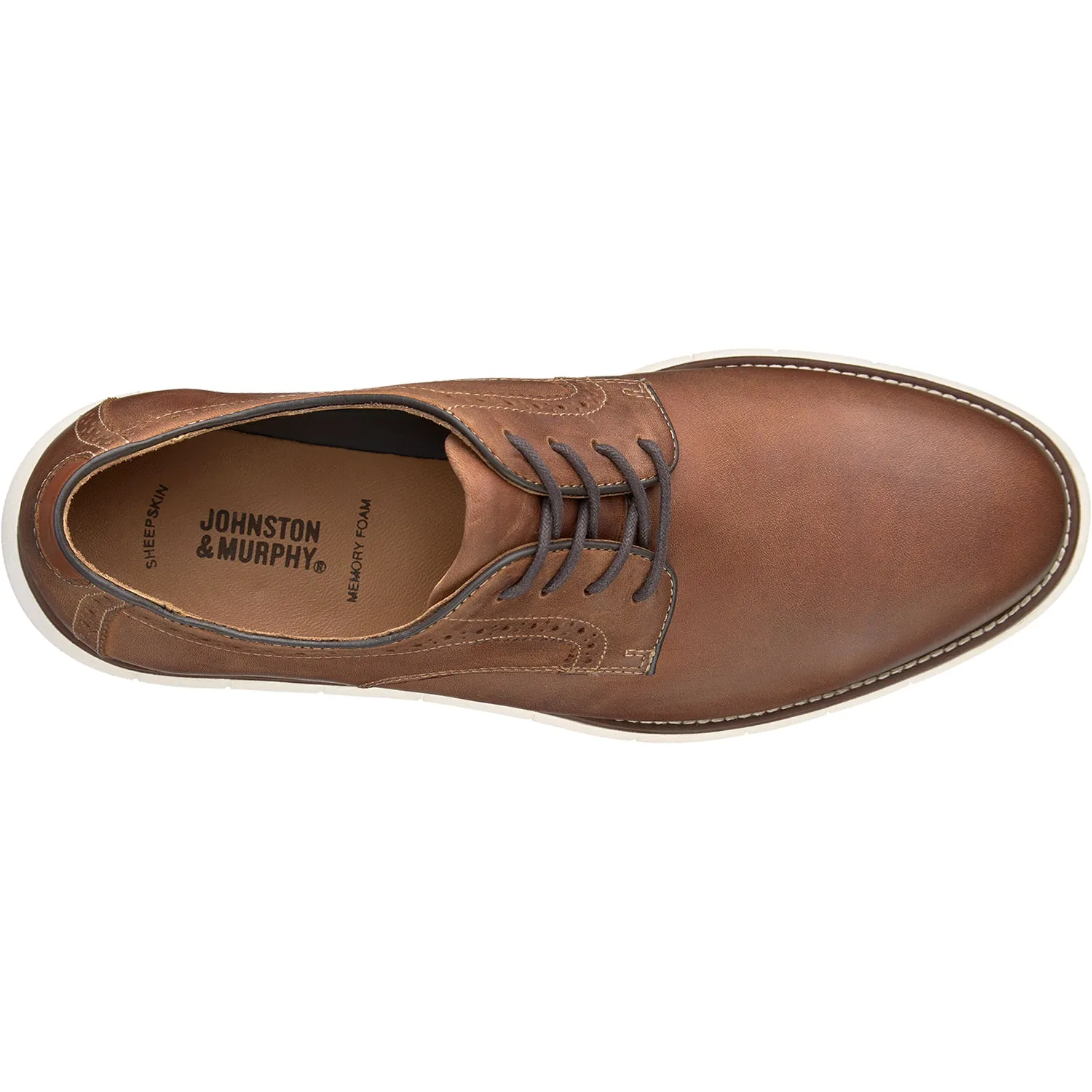 Men's Johnston & Murphy Holden Plain Toe Tan Oiled Full Grain Leather