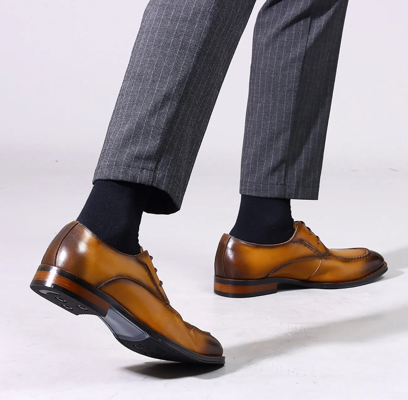 Men's Lace-up Wingtip Leather Derby