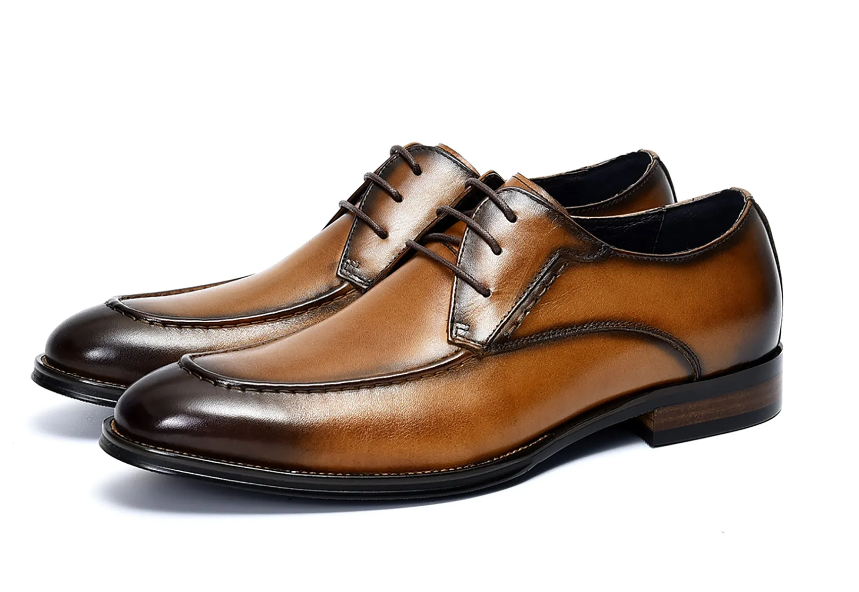 Men's Lace-up Wingtip Leather Derby