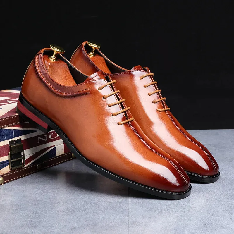 Men’s Leather Shoes | Classic Square Toe Business & Wedding Shoes