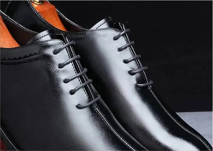 Men’s Leather Shoes | Classic Square Toe Business & Wedding Shoes