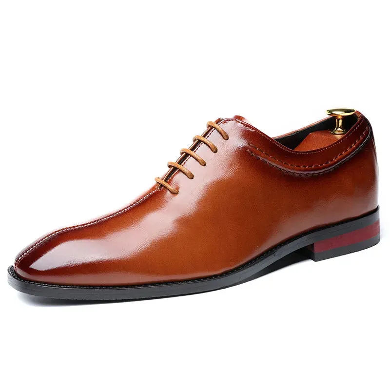 Men’s Leather Shoes | Classic Square Toe Business & Wedding Shoes