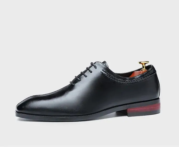 Men’s Leather Shoes | Classic Square Toe Business & Wedding Shoes