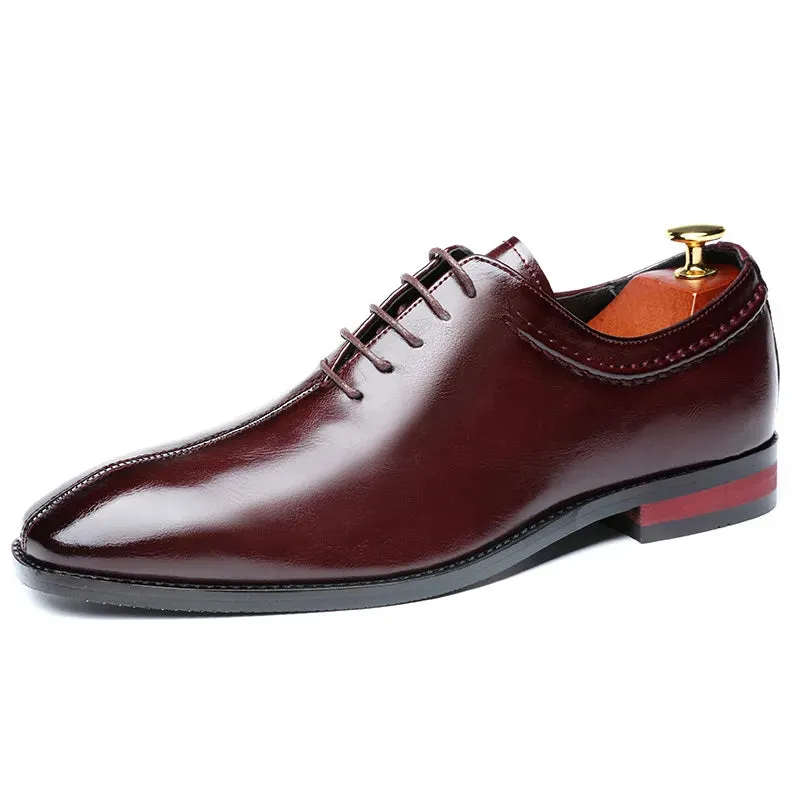 Men’s Leather Shoes | Classic Square Toe Business & Wedding Shoes
