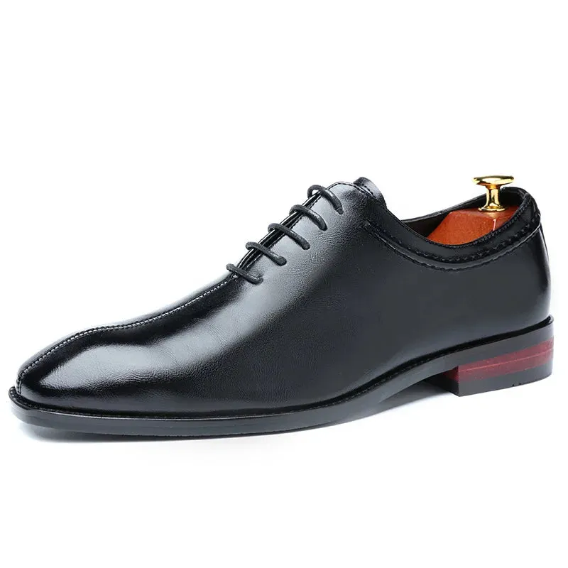Men’s Leather Shoes | Classic Square Toe Business & Wedding Shoes