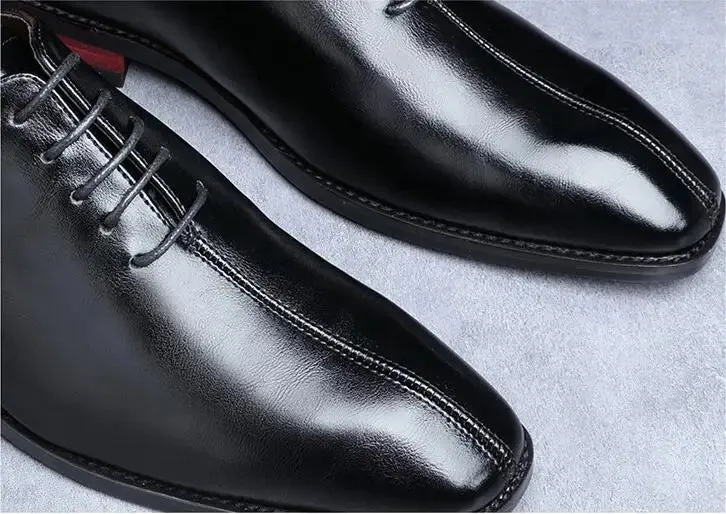 Men’s Leather Shoes | Classic Square Toe Business & Wedding Shoes