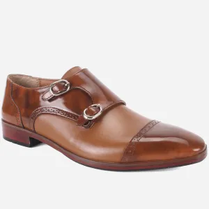 Mens "BLAISE" Double Tone Monk Strap Shoes