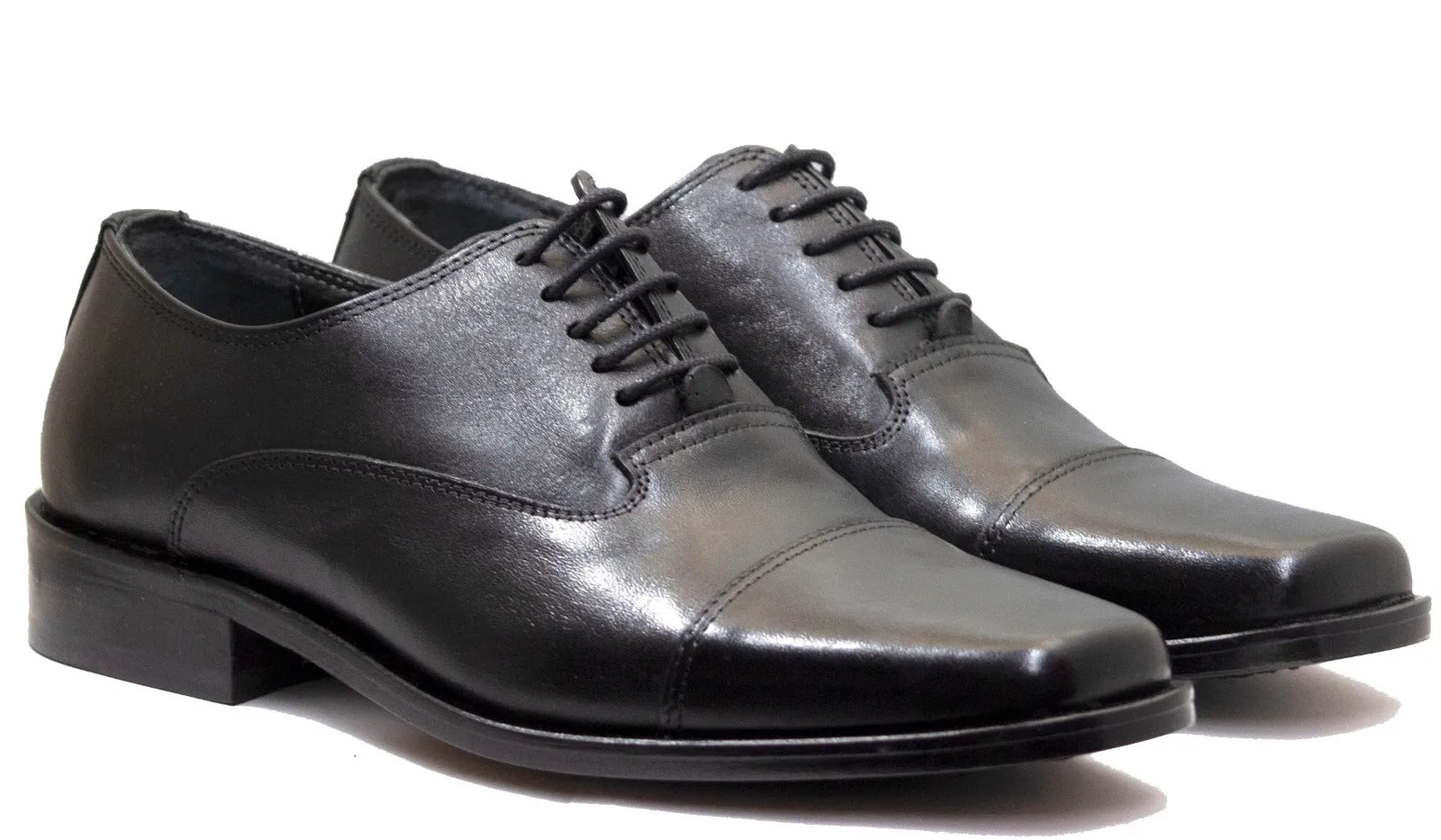 Mirage Men's Black Dress Cap Toe 2485