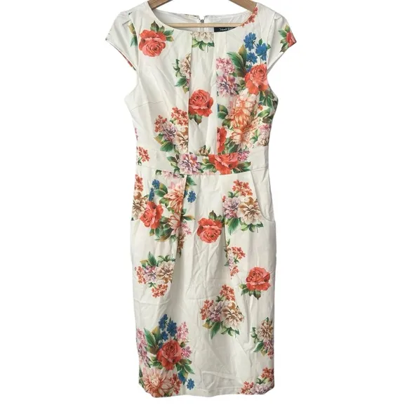 ModCloth Elegant Reflections Floral Sheath Dress Size Small NEW