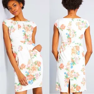 ModCloth Elegant Reflections Floral Sheath Dress Size Small NEW