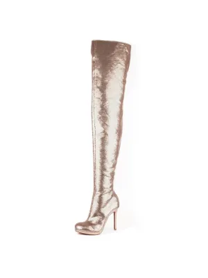 Moulin Noir 120 Over The Knee Boots - Rose Gold / Nude