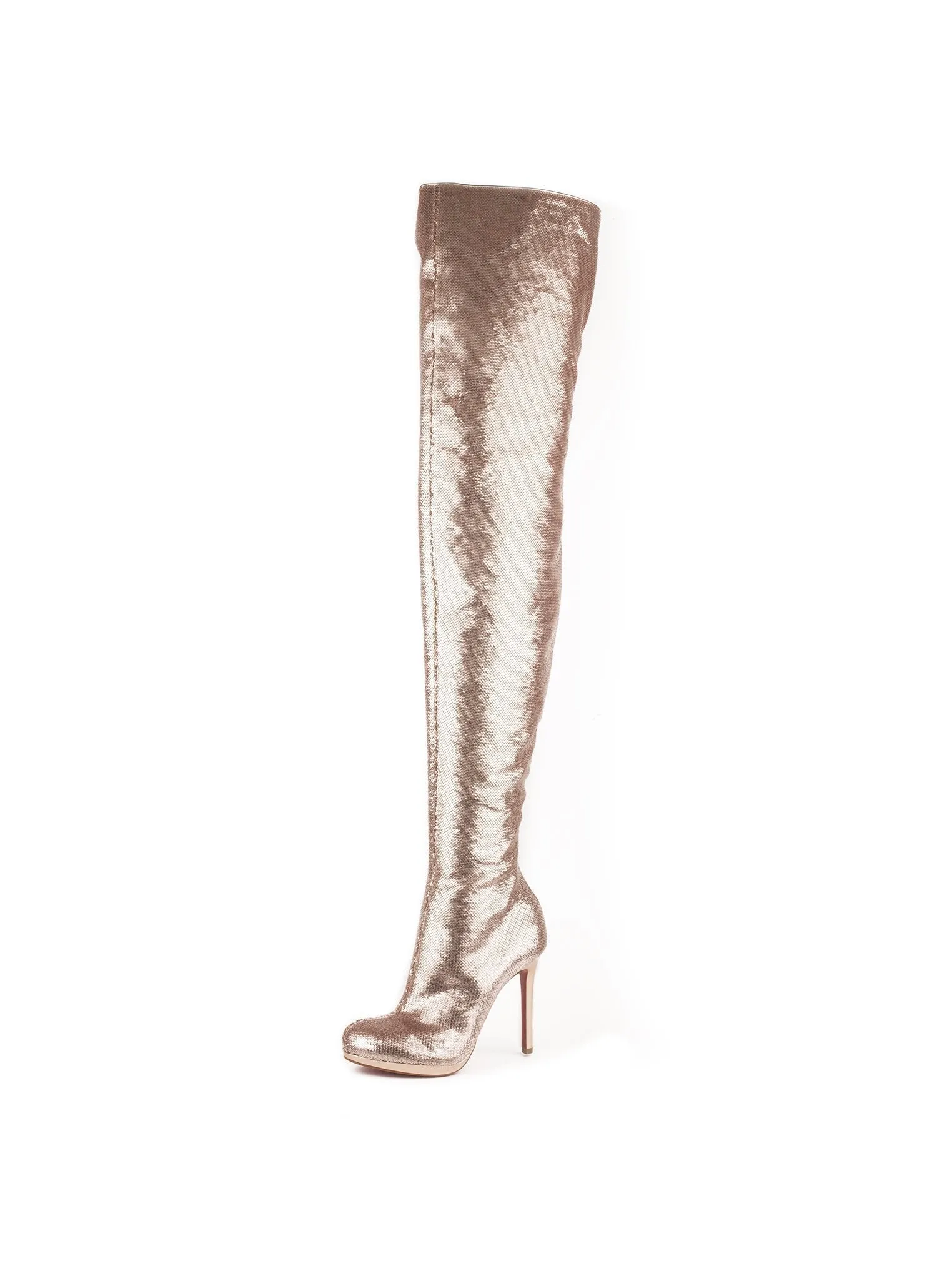 Moulin Noir 120 Over The Knee Boots - Rose Gold / Nude