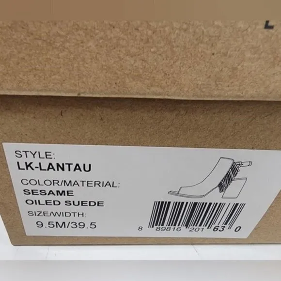 NEW Lucky Brand Suede Fringe Boho Open Toe Stacked Block Heel Sandal Shoe