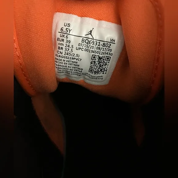 Nike Air Jordan 1 GS - Turf Orange - Patent Leather Sneakers Nice Shoes!