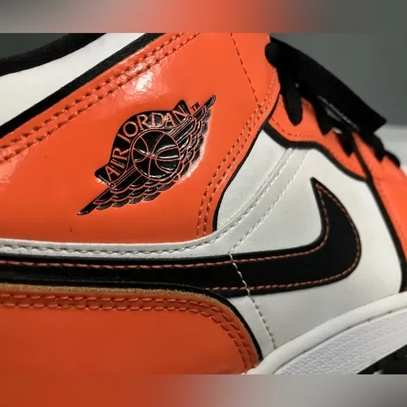 Nike Air Jordan 1 GS - Turf Orange - Patent Leather Sneakers Nice Shoes!