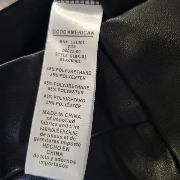 NWT Good American Better Than Leather Bike Shorts Sz 2/M