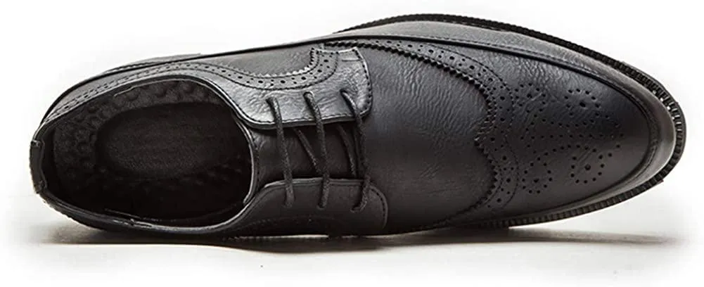 NXY Men's Brogue Comfort Dress Oxford Shoes Lace-up Wingtip Business Casual Shoes