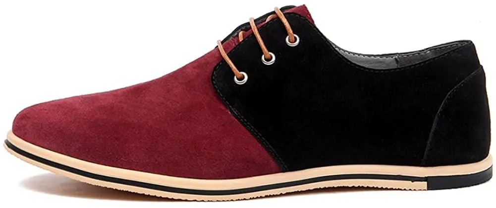 NXY Men's Suede Lace Up Oxfords Leather Casual Classic Wingtip Dress Shoes Walk Shoes Plus Size