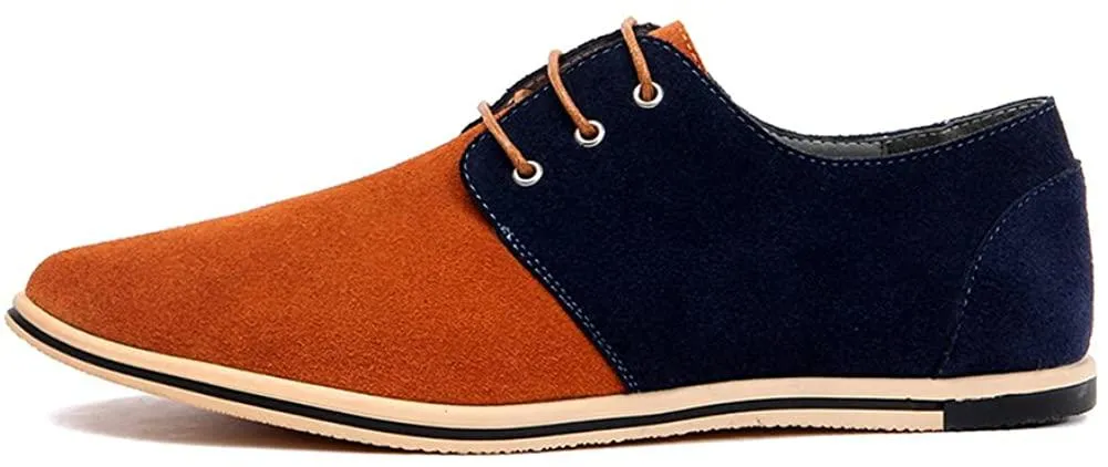NXY Men's Suede Lace Up Oxfords Leather Casual Classic Wingtip Dress Shoes Walk Shoes Plus Size