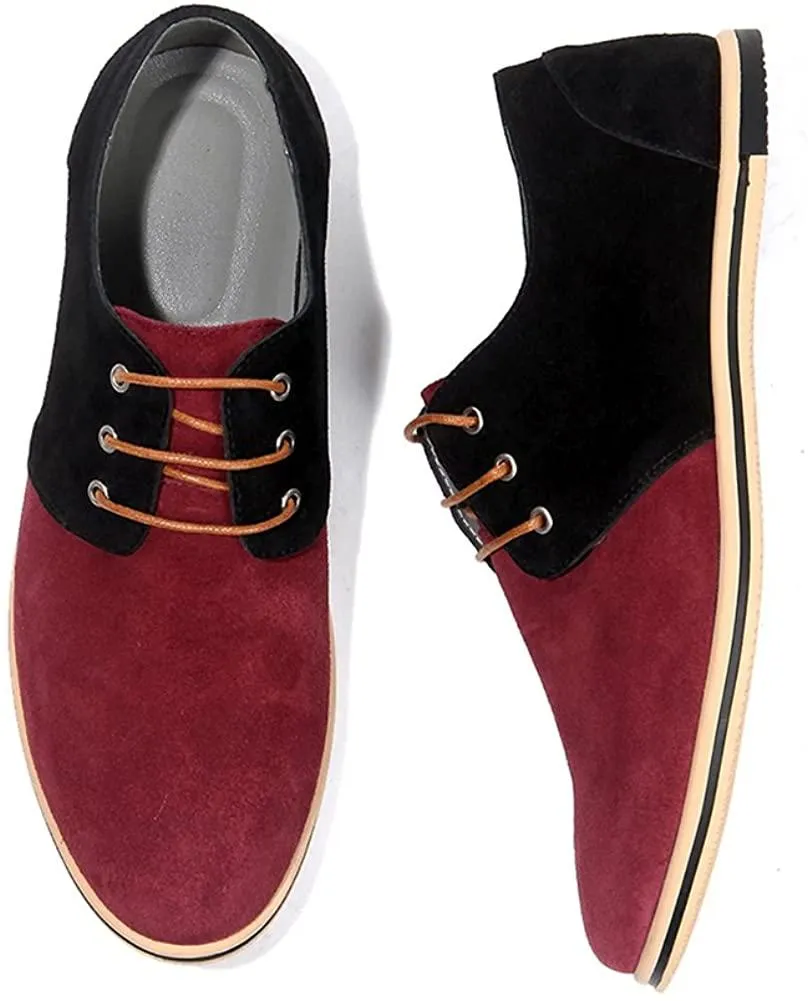 NXY Men's Suede Lace Up Oxfords Leather Casual Classic Wingtip Dress Shoes Walk Shoes Plus Size