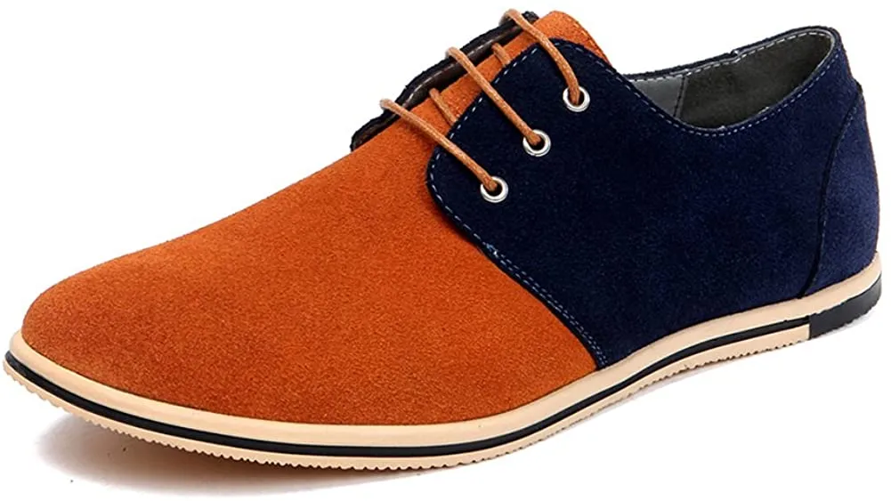 NXY Men's Suede Lace Up Oxfords Leather Casual Classic Wingtip Dress Shoes Walk Shoes Plus Size