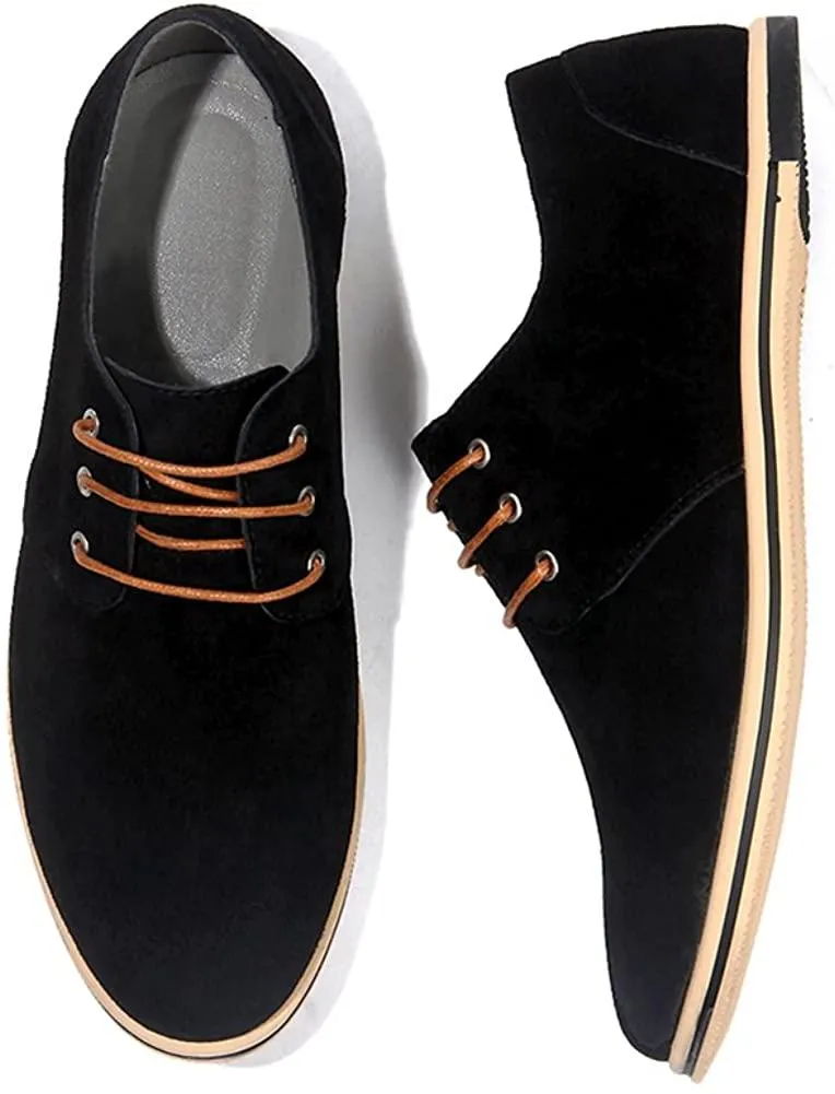NXY Men's Suede Lace Up Oxfords Leather Casual Classic Wingtip Dress Shoes Walk Shoes Plus Size